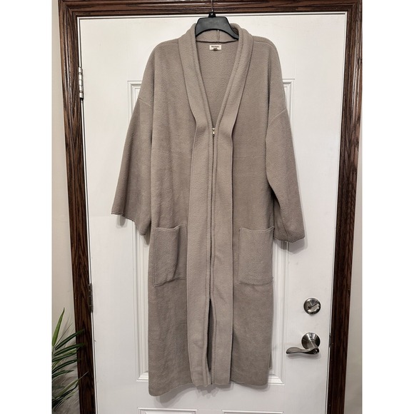 World‎ Market Duster Women's One Size Cardigan Coat Zip Wide Sleeve Gray Taupe - Picture 4 of 10